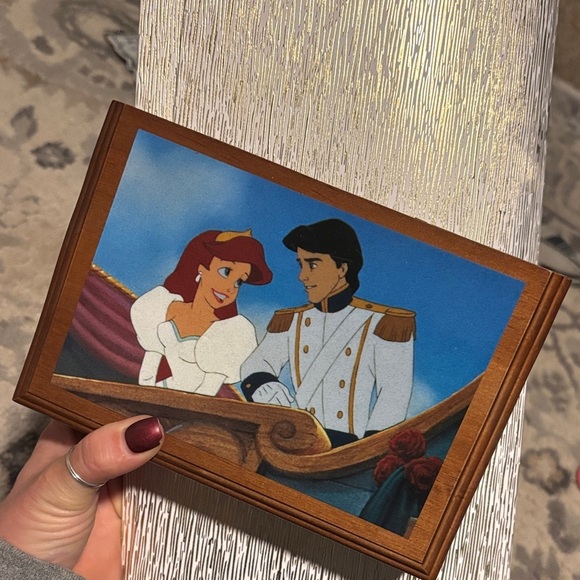 Disney Other - Disney Ariel and Prince Eric Wooden box/watch  - Blue and White